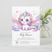 シンプル神話竜の赤ちゃんシャワー 招待状 (スタンド正面)