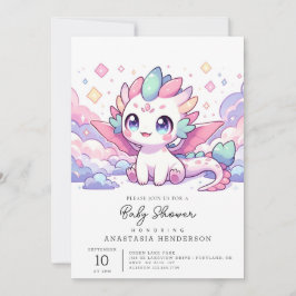 シンプル神話竜の赤ちゃんシャワー 招待状