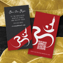 シンプル禅ヨガOm書道シルエットシンボル 名刺