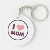 シンプル私は母の日のキーチェーンが大好き キーホルダー (裏面)