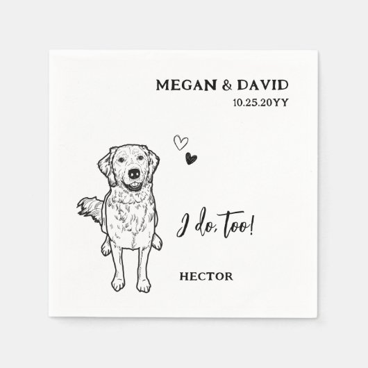 シンプル私は犬ゴールデンレトリバーの結婚する スタンダードカクテルナプキン (正面)