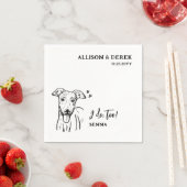 シンプル私も犬のウィペットスケッチの結婚行う スタンダードカクテルナプキン (インサイチュ)