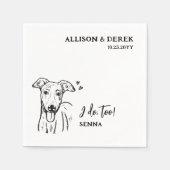 シンプル私も犬のウィペットスケッチの結婚行う スタンダードカクテルナプキン (正面)