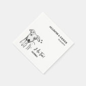 シンプル私も犬のウィペットスケッチの結婚行う スタンダードカクテルナプキン (角)