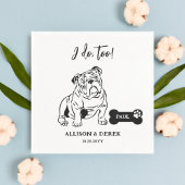 シンプル私も犬ブルドッグのスケッチ結婚の スタンダードカクテルナプキン