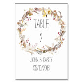 シンプル秋のリース縦3.5" x 5"表 テーブルナンバー (裏面)