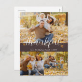 シンプル秋の感謝祭ファミリー |写真のコラージュ シーズンポストカード (正面/裏面)