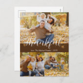 シンプル秋の感謝祭ファミリー |写真のコラージュ シーズンポストカード (正面/裏面)