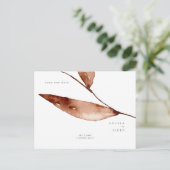 シンプル秋の水の色の救葉私たちの日付 案内ポストカード (スタンド正面)