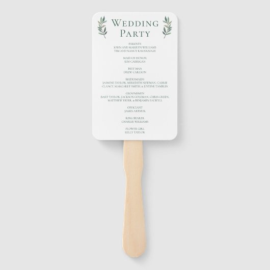 シンプル秋の結婚式プログラム ハンドファン (裏面)