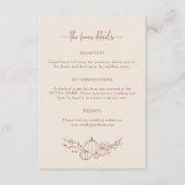 シンプル秋の結婚式詳細 エンクロージャーカード (正面)