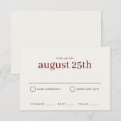 シンプル秋の結婚式RSVP日付の保存 セーブザデート (正面/裏面)