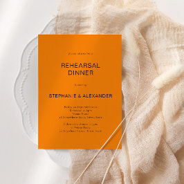 シンプル秋オレンジQRリハーサルディナー招待状 招待状