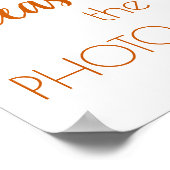 シンプル秋スクリプト | オレンジ色のフォトフレームの焼き印 ポスター (角)