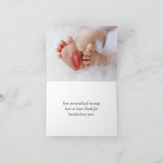 シンプル秋スクリプト | 焦げたオレンジ色のハート写真 サンキューカード (内部)