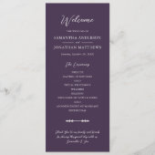 シンプル秋パープルエレガントスプの結婚式 プログラム (正面)