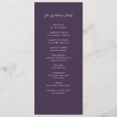 シンプル秋パープルエレガントスプの結婚式 プログラム (裏面)