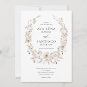 シンプル秋ボタ結婚ニカル招待状 招待状 (正面)