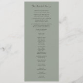 シンプル秋ミニマルセージグリーン結婚ズ プログラム (裏面)