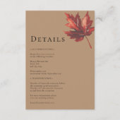 シンプル秋ミニマルテラコッタ結婚の詳細 エンクロージャーカード (正面)