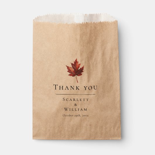 シンプル秋ミニマルリーフテラコッタ結婚ス フェイバーバッグ (正面)