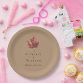 シンプル秋ミニマルリーフテラコッタ結婚ス ペーパープレート (パーティー)