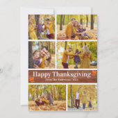 シンプル秋モダン感謝祭の家族写真 シーズンカード (正面)
