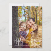 シンプル秋モダン感謝祭の家族写真 シーズンカード (正面)