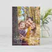 シンプル秋モダン感謝祭の家族写真 シーズンカード (スタンド正面)