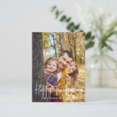 シンプル秋モダン感謝祭の家族写真 シーズンポストカード (スタンド正面)