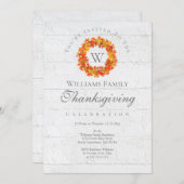 シンプル秋リース招待状 招待状 (正面/裏面)