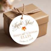 シンプル秋リーフ素朴秋結婚の フェイバータグ