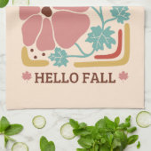 シンプル秋季 | ハロー秋パンプキン キッチンタオル (折り畳み)