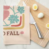 シンプル秋季 | ハロー秋パンプキン キッチンタオル (四つ折り)