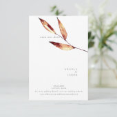 シンプル秋水の色の葉テラコッタ セーブザデート (スタンド正面)