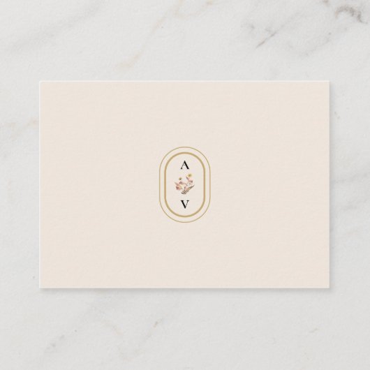 シンプル秋素朴ベージュウェディングレセプション エンクロージャーカード (裏面)