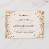 シンプル秋素朴ベージュウェディングレセプション エンクロージャーカード (正面)