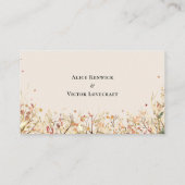 シンプル秋素朴ベージュ結婚ズフラット プレイスカード (裏面)