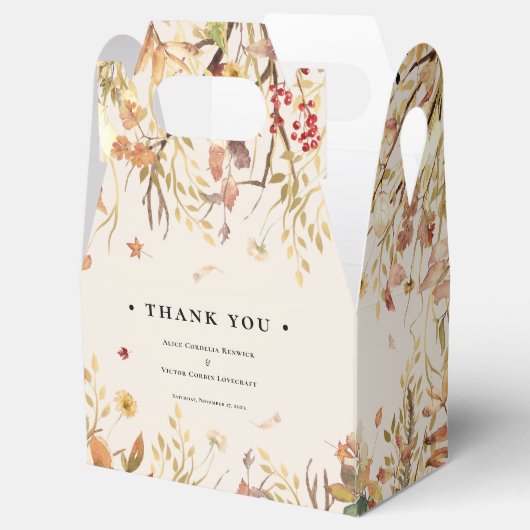 シンプル秋素朴ベージュ結婚式の引き出物ボックス フェイバーボックス (オープン)