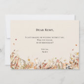 シンプル秋素朴ベージュBridesmaid提案カード 招待状 (裏面)