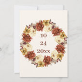 シンプル秋素朴結婚の セーブザデート (裏面)