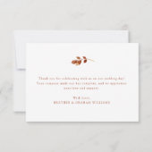 シンプル秋結婚の サンキューカード (裏面)