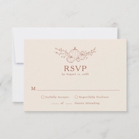 シンプル秋 出欠カード (正面)