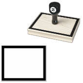 シンプル空の矩形の厚さ縁ど ラバースタンプ (押印)