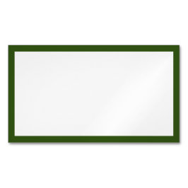 シンプル空白の白と濃い緑縁ど マグネット名刺