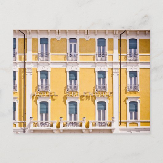 シンプル窓の黄カラフル色パターン ポストカード (正面)