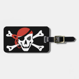シンプル笑顔の海賊スカルあなたのカスタム文字 ラゲッジタグ