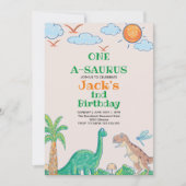 シンプル第1回生誕恐竜 招待状 (正面)