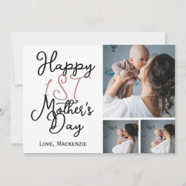 シンプル第1母の日3枚フォトコラージュ シーズンカード