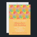 シンプル第16期招待状風船モダン 招待状<br><div class="desc">シンプル第16回の誕生日招待状バルーン書モダンタイポグラフィマイルストーンクラシックエレガントお祝いカラフル</div>